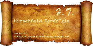 Hirschfeld Terézia névjegykártya